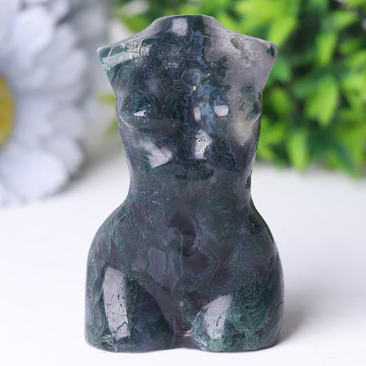 3“ Moss Agate Model Carving Best Crystal Wholesalers