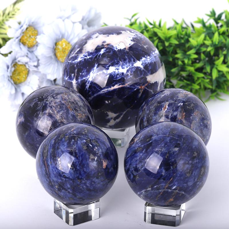 Sfera di Cristallo 422g 68mm Minerale Sodalite Crystal Sphere Reiki Brasile