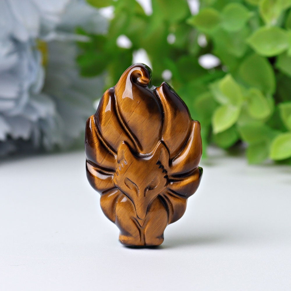 1.7" Nine-tail Fox Crystal Carvings Animal Bulk Best Crystal Wholesalers