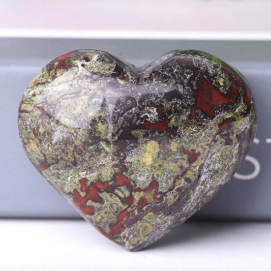 2.0-2.5"Dragon Blood Stone Heart Shape Crystal Carvings Best Crystal Wholesalers
