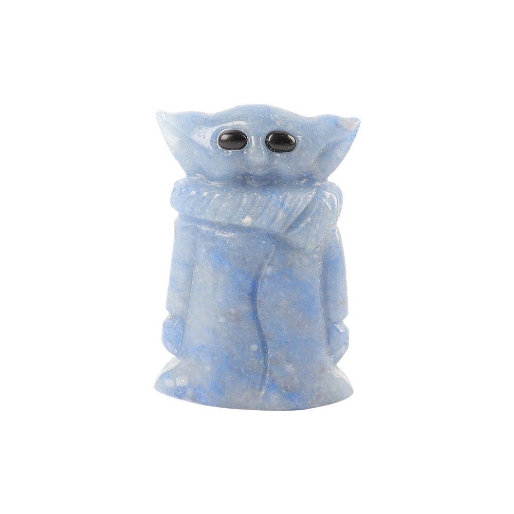 Blue Aventurine Crystal Carving Yoda 2" Cartoon Bulk Best Crystal Wholesalers