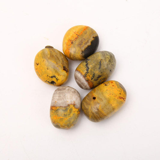 Bumblebee Jasper bulk Tumbled Stone Set of 5 Palm stones Best Crystal Wholesalers