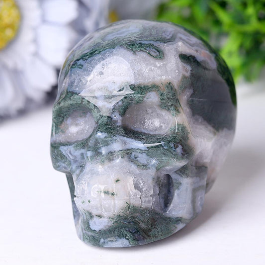 Moss Agate Crystal Skull Carvings Best Crystal Wholesalers