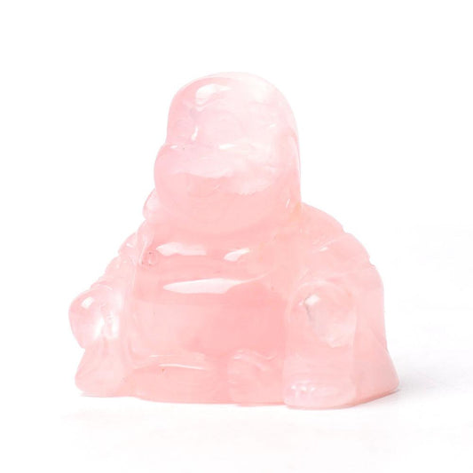 1.5" Rose Quartz Buddha Crystal Carvings