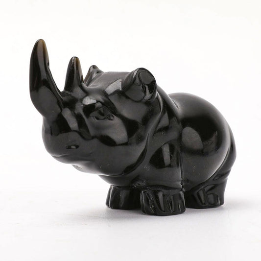 Black Obsidian Rhino Carvings Animal Bulk Best Crystal Wholesalers