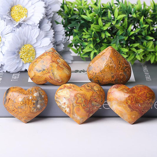 2.0-2.5" Crazy Agate Heart Shape Crystal Carving Best Crystal Wholesalers