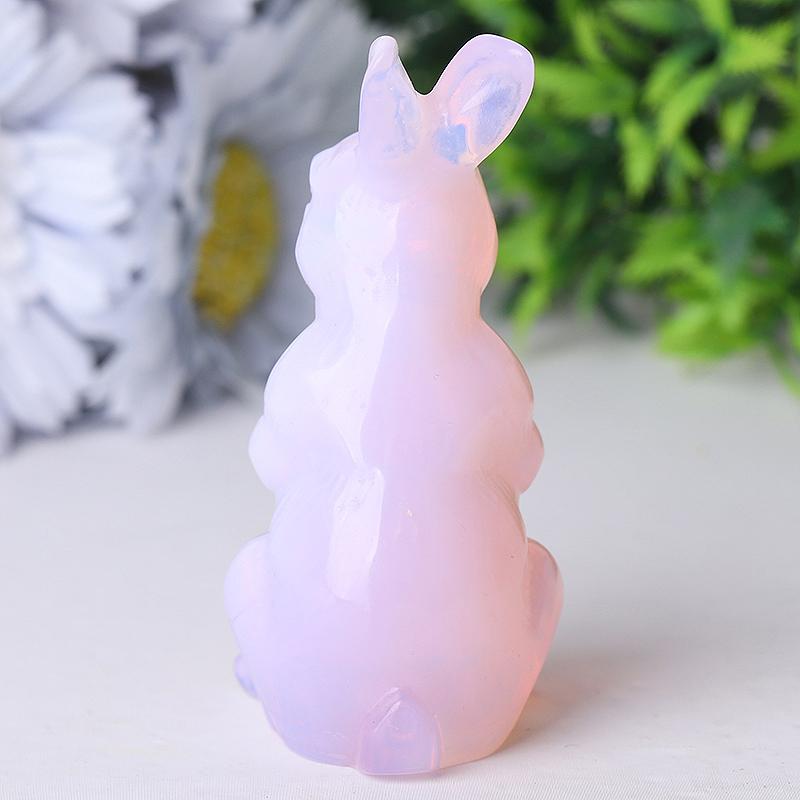 3.3" Pink Opalite Rabbit Crystal Carvings Best Crystal Wholesalers