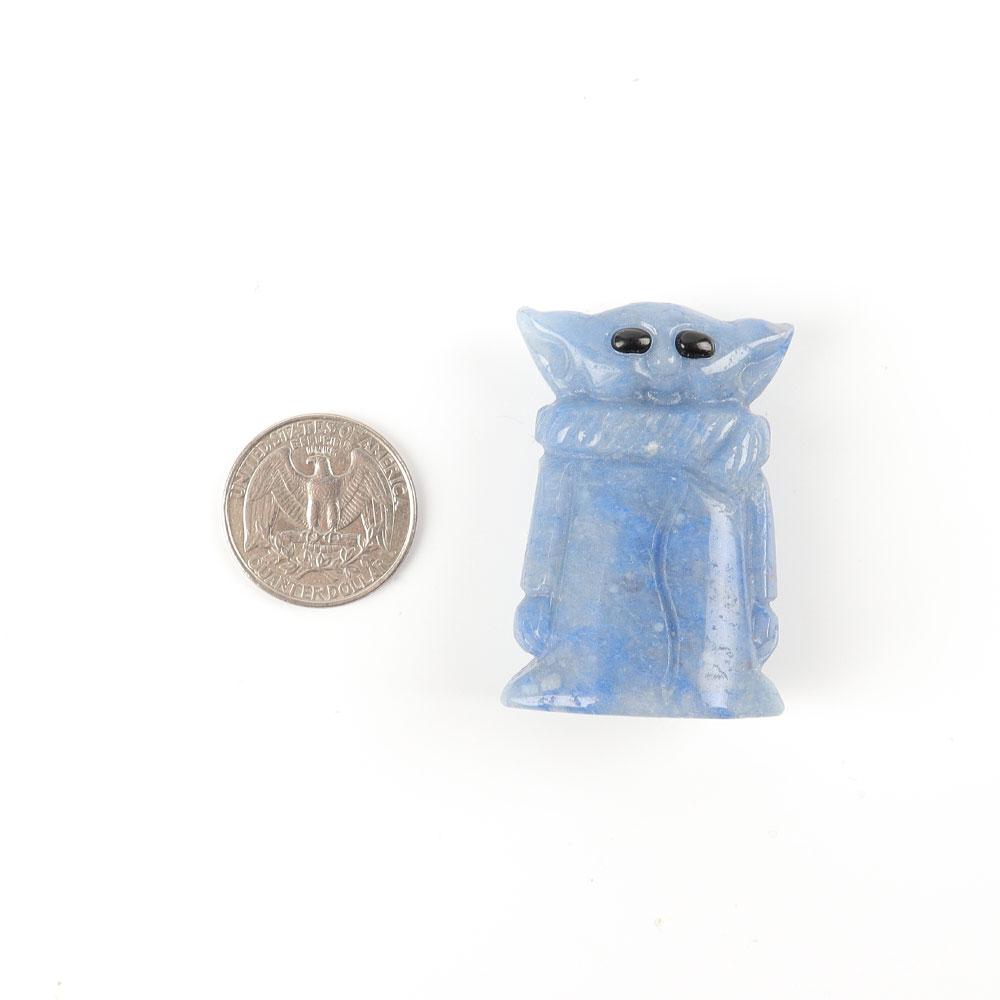 Blue Aventurine Crystal Carving Yoda 2" Cartoon Bulk Best Crystal Wholesalers