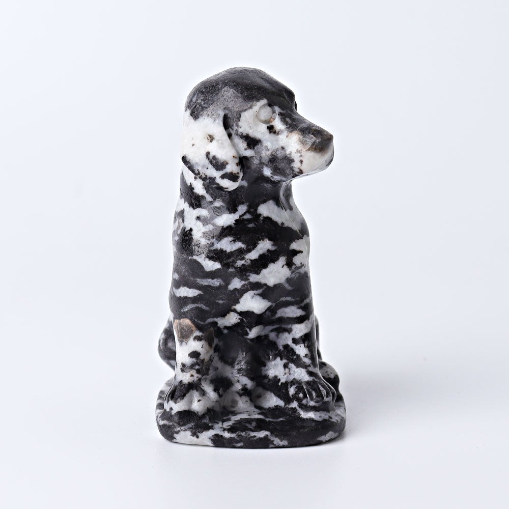 3" Zebra Jasper Dog Crystal Carvings Animal Bulk Best Crystal Wholesalers