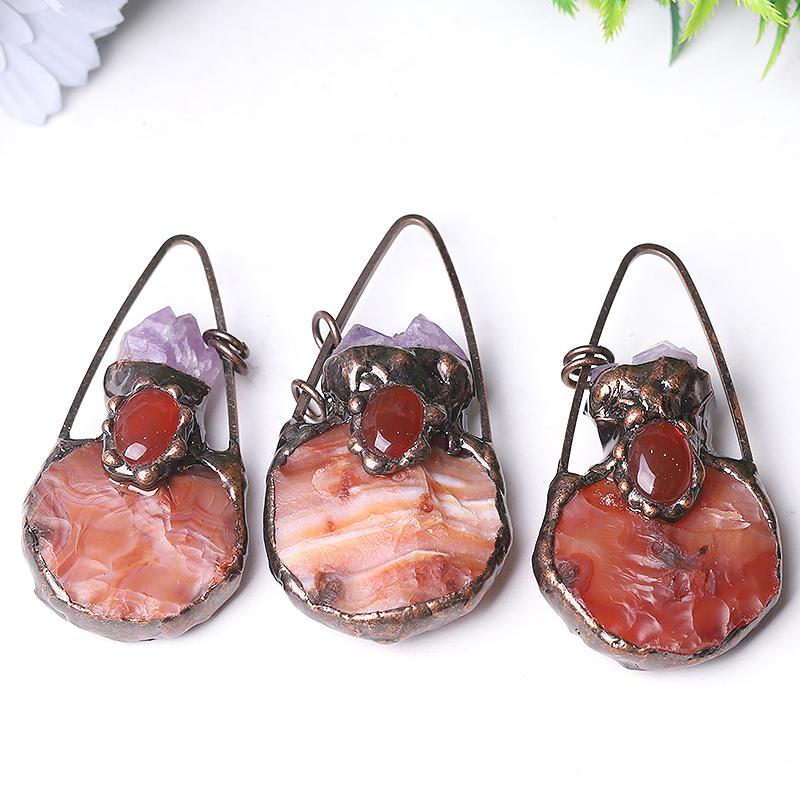 3" Carnelian Amethyst Pendant for Jewelry DIY Best Crystal Wholesalers