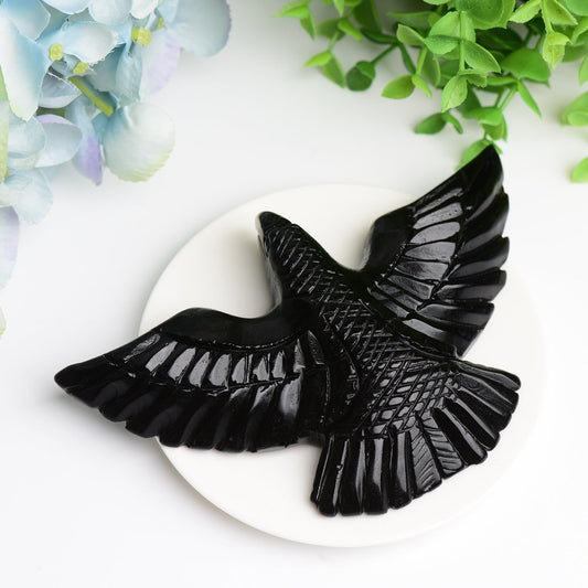 6.0" Black Obsidian Bird Crystal Carving Bulk WholesaleBest Crystal Wholesalers