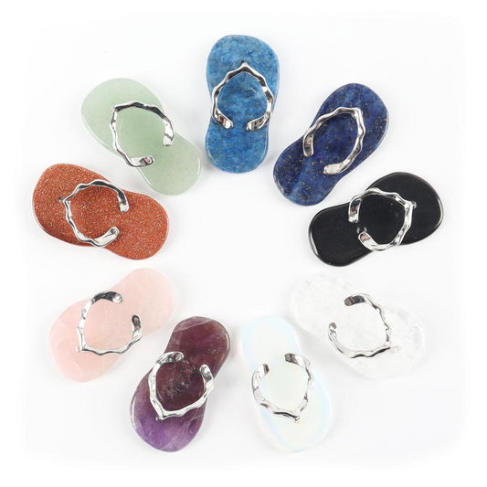 Natural High Quality Mini Crystal Slippers Flip Flops Shape Crystal Pendant