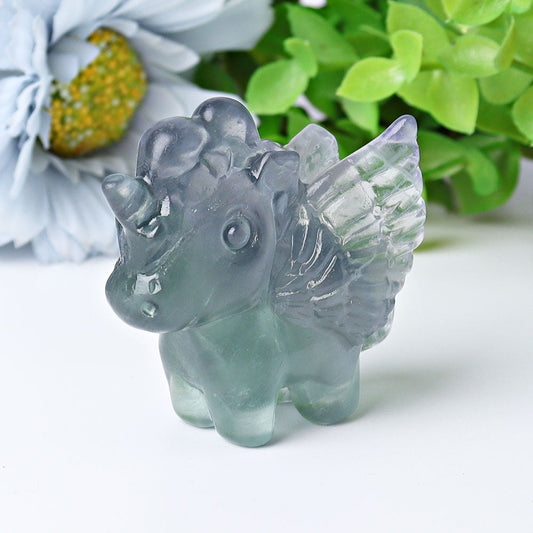 2" Fluorite Unicorn Crystal Carvings Animal Bulk Best Crystal Wholesalers