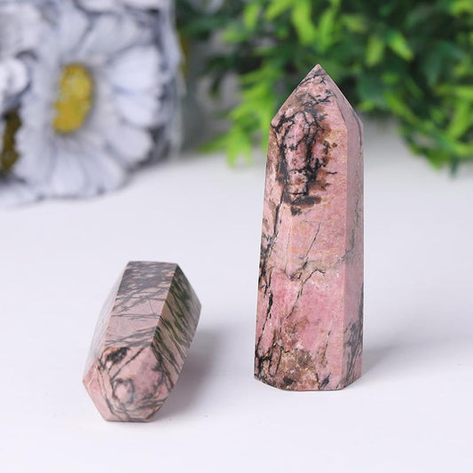 Natural Rhodonite Points Healing Towers Points Bulk Best Crystal Wholesalers