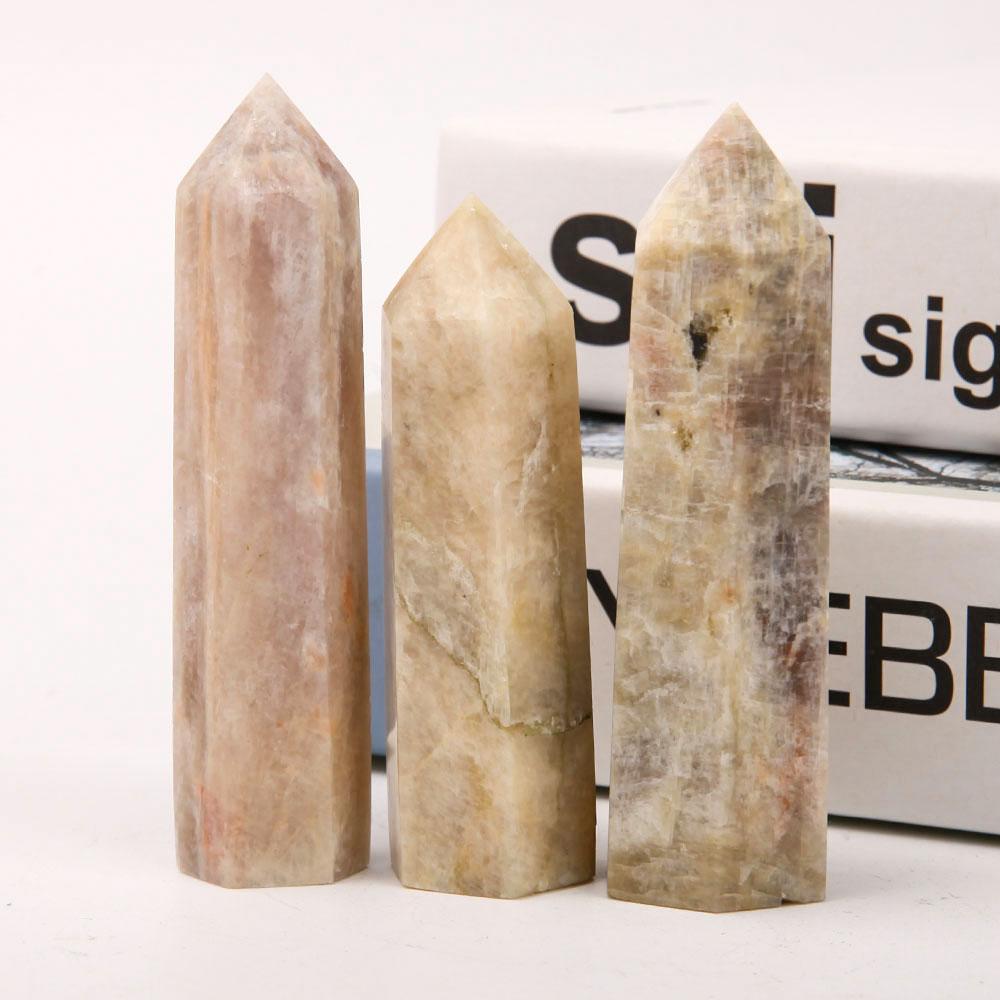 Set of 3 Black Moonstone Towers Points Bulk Best Crystal Wholesalers