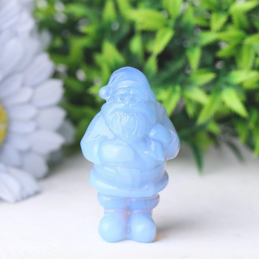2" Blue Opalite Santa Claus Crystal Carvings for Christmas Best Crystal Wholesalers