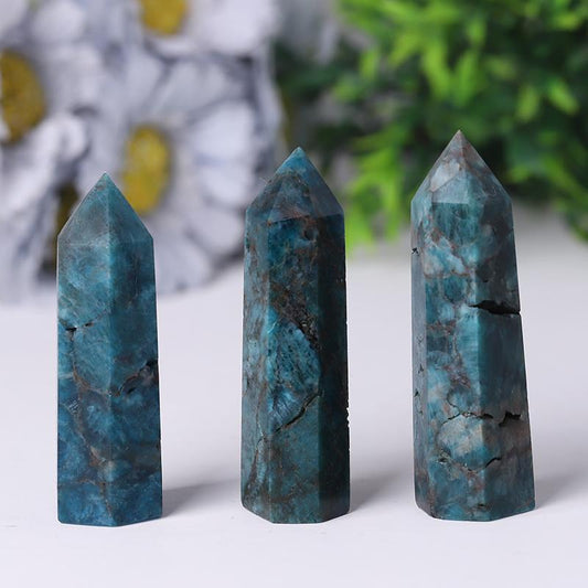 Natural Blue Apatite Point Healing Towers Points Bulk Best Crystal Wholesalers