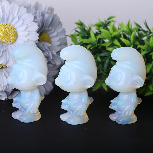 2.8" Opalite Smurfs Crystal Carvings Cartoon Bulk Best Crystal Wholesalers