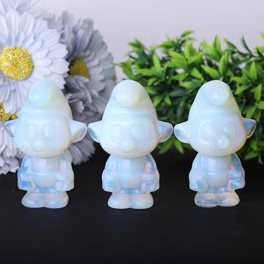 2.8" Opalite Smurfs Crystal Carvings Cartoon Bulk Best Crystal Wholesalers