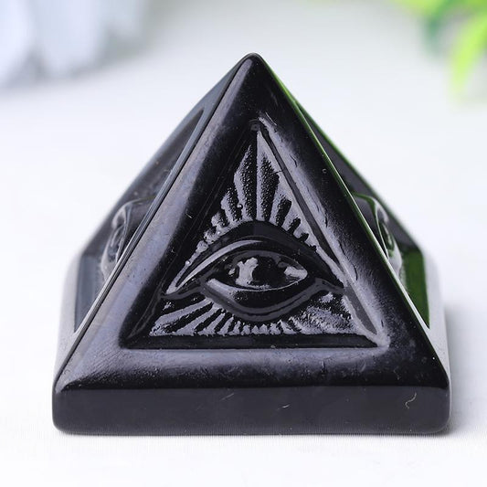 1.6" Black Obsidian Pyramid Crystal Carvings Best Crystal Wholesalers