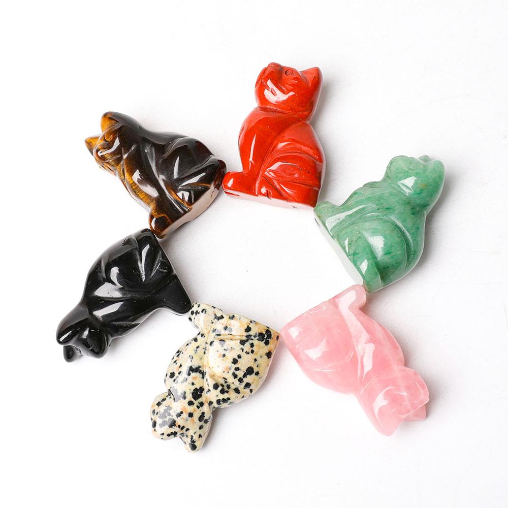 1.5" Red Jasper Cat Figurine Crystal Carvings Animal Bulk Best Crystal Wholesalers