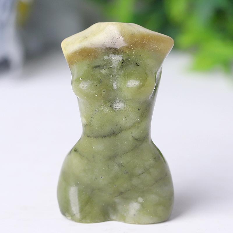 2“ Wholesale Crystal Tiny Model Figurine Crystal Torso Statue Carved Goddess