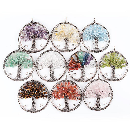 Healing Crystal Jewelry Tree of Life Wire Wrapped Pendant Best Crystal Wholesalers