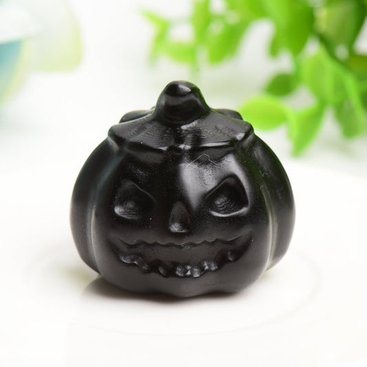 1.7" Mixed Crystal Pumpkin Carving for Halloween Decor Bulk Wholesale