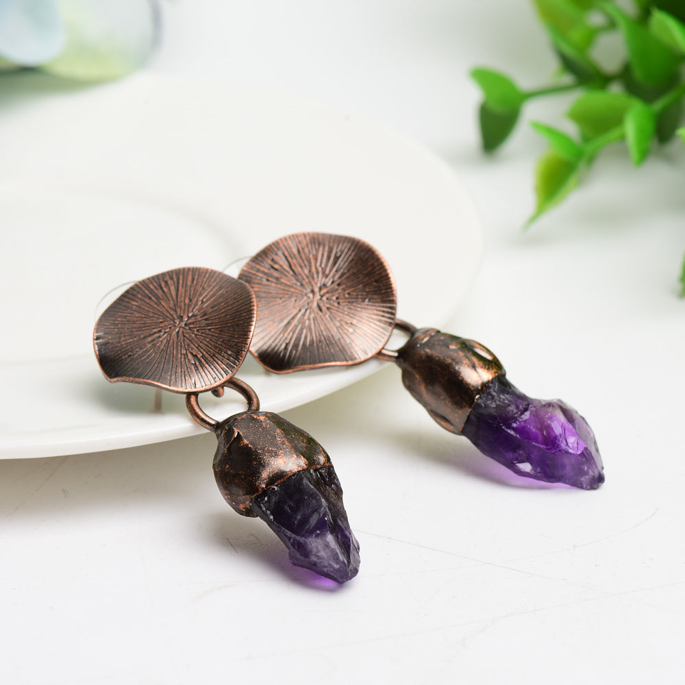 Amethyst Rose Quartz Crystal Earrings Bulk Wholesale