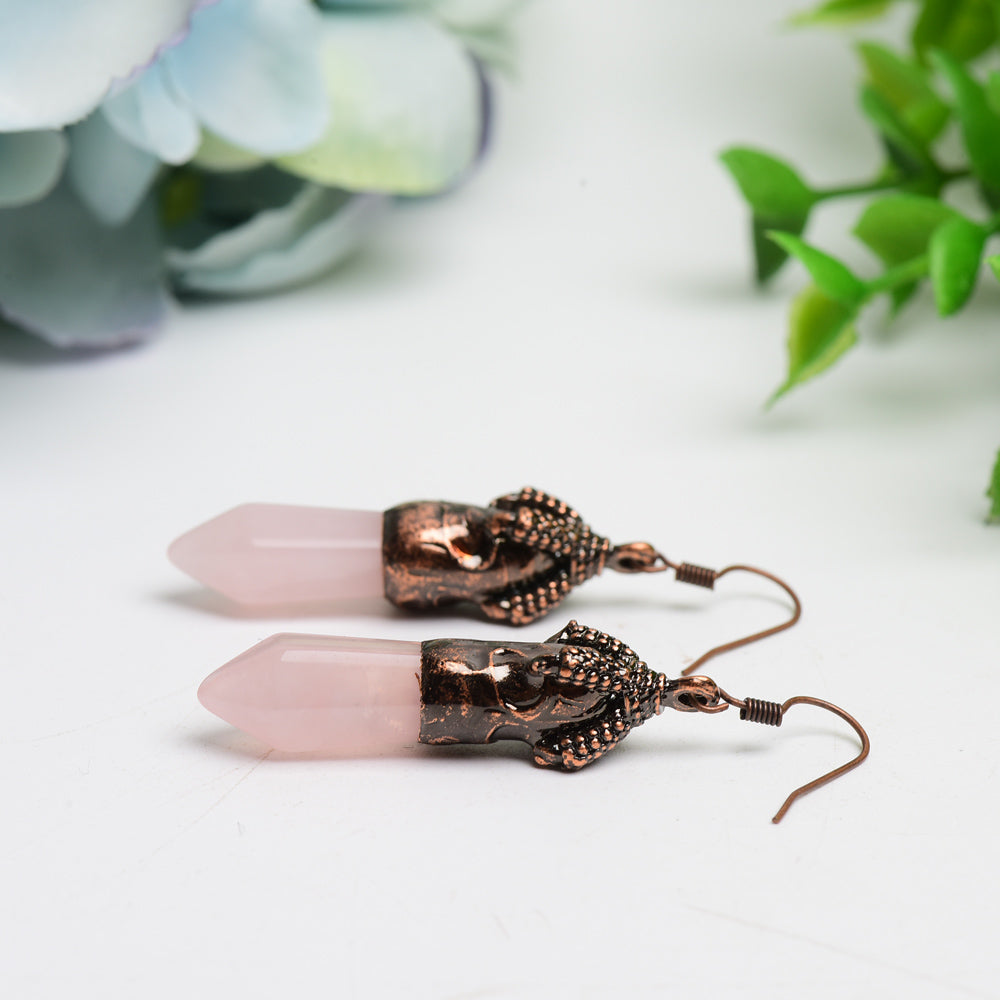 Amethyst Rose Quartz Crystal Earrings Bulk Wholesale
