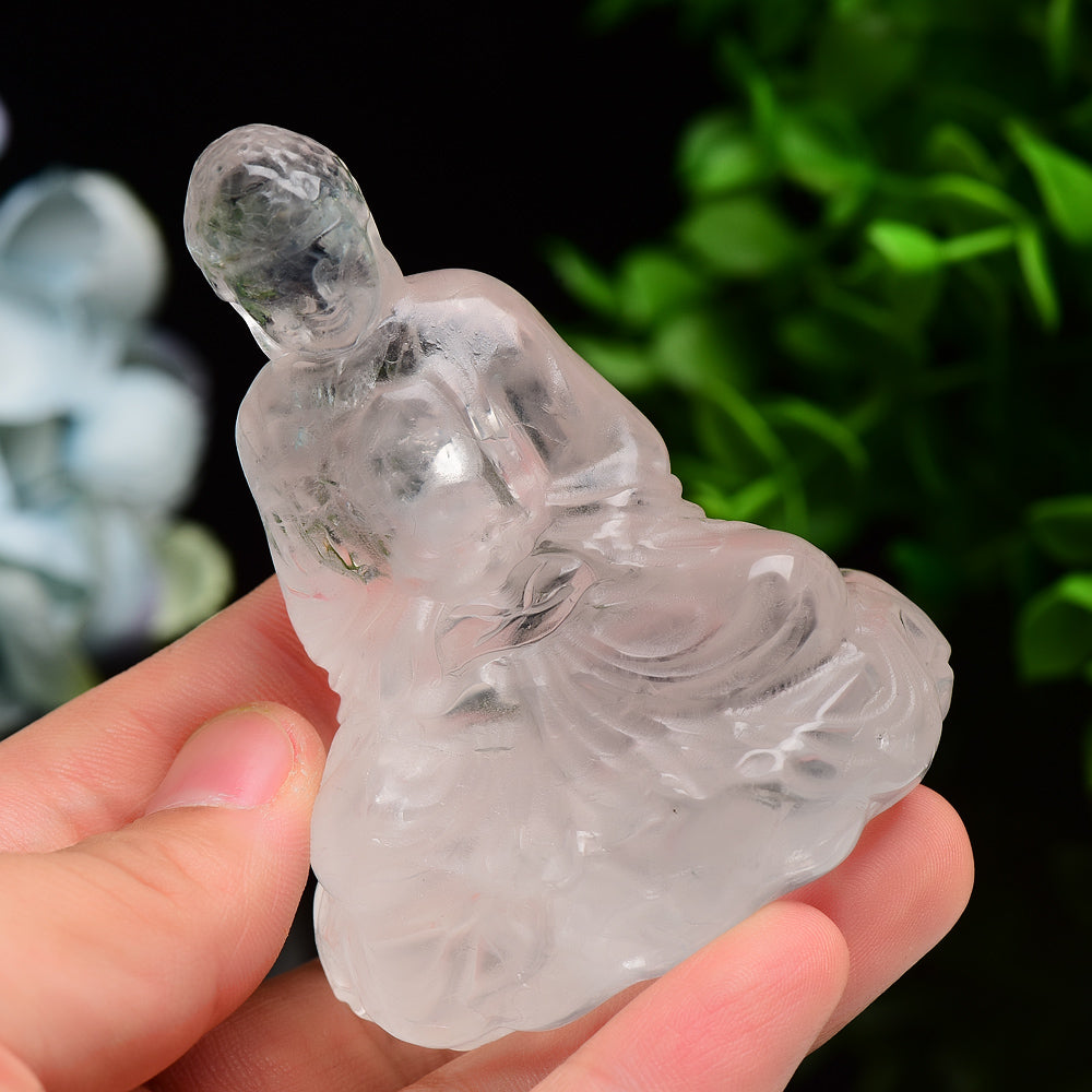 3.2" Clear Quartz Buddha Crystal Carving Bulk Wholesale