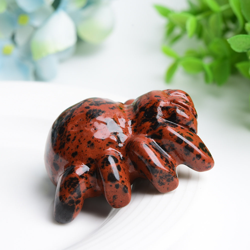 2.0" Mahogany Spider Crystal Carving Bulk Wholesale