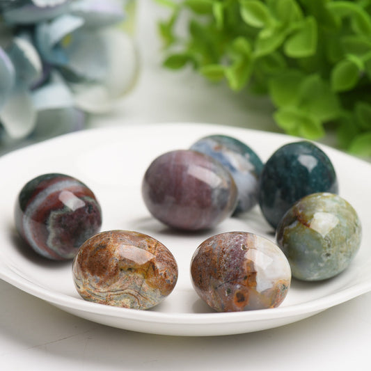 1.2" Ocean Jasper Egg Crystal Carving Bulk Wholesale