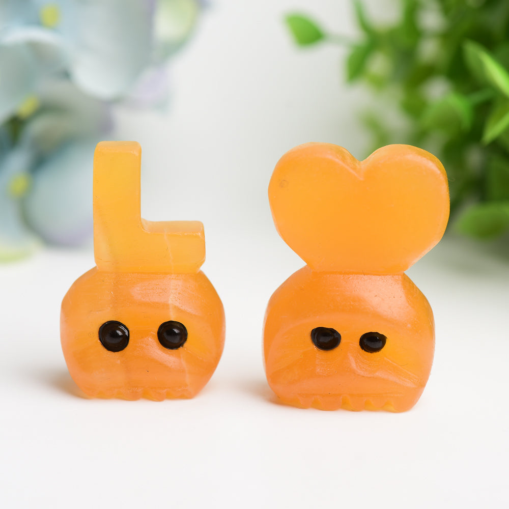 2.0" Green Aventurine Honey Calcite LOVE Letters Set Crystal Carving Bulk Wholesale
