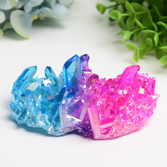 Aura Crystal Pink Blue Cluster Bulk Wholesale
