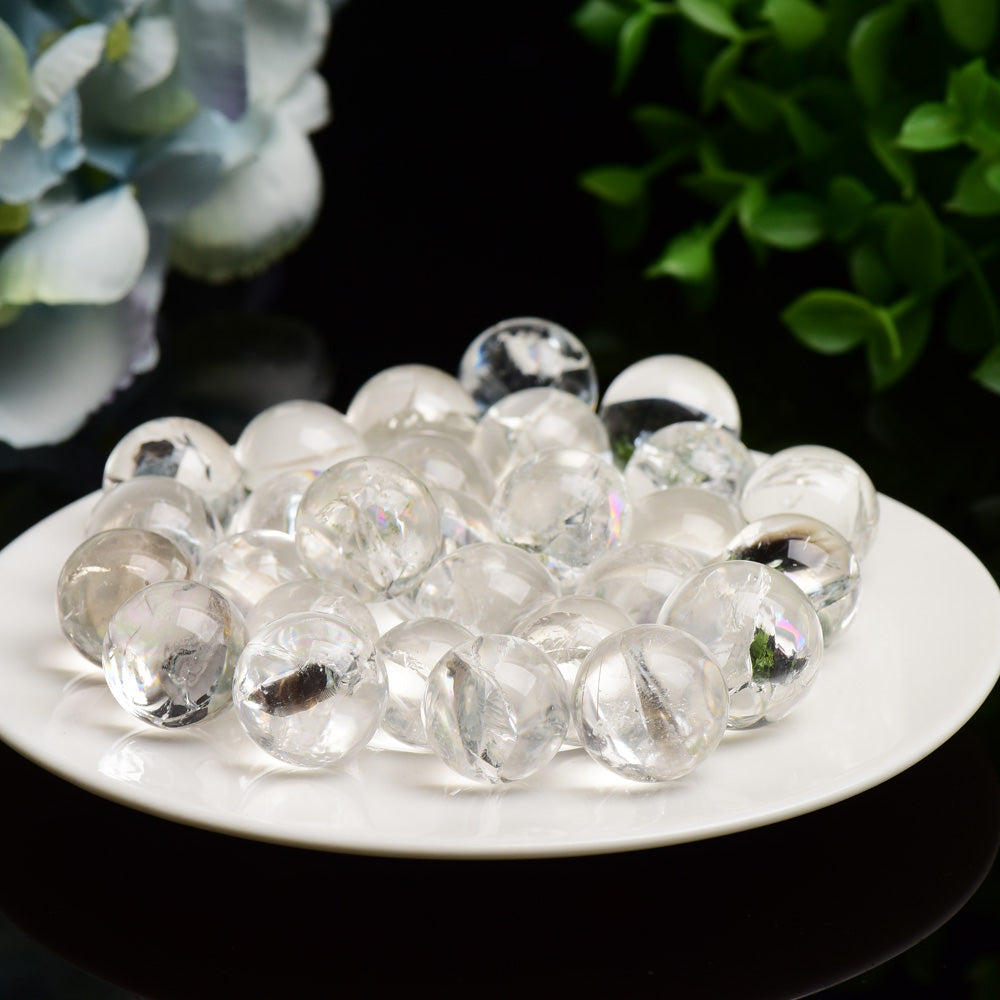 15mm Crack Clear Quartz Sphere Bulk Wholesale