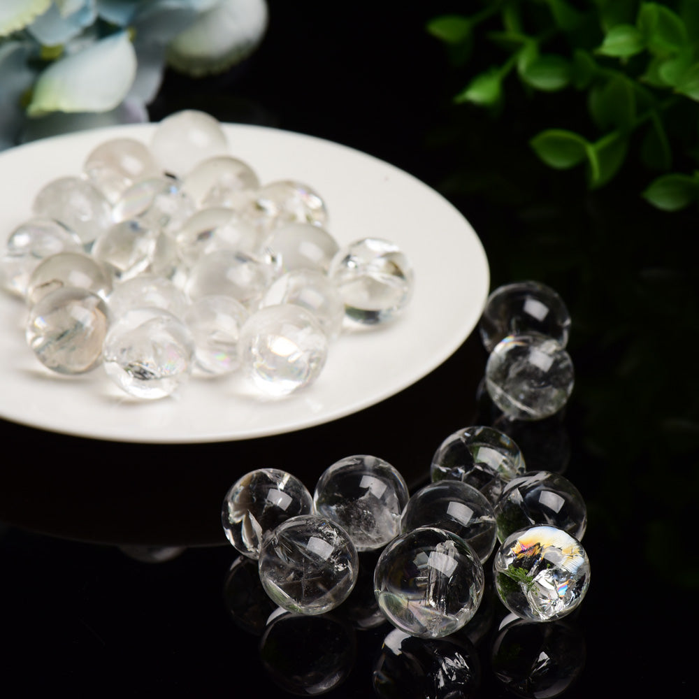 15mm Crack Clear Quartz Sphere Bulk Wholesale