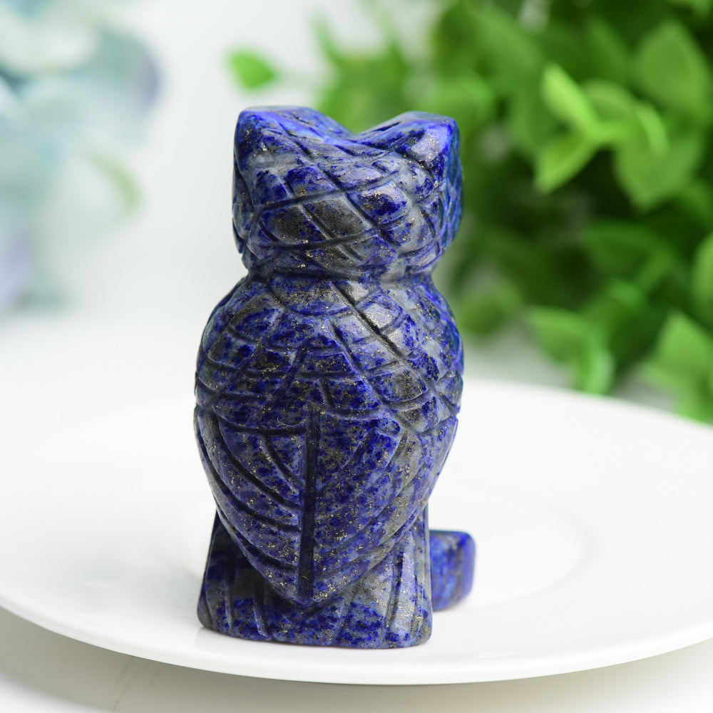 2.6" Lapis Lazuli Owl Crystal Carving Bulk Wholesale