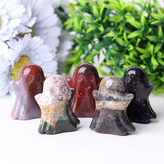 1.8" Ocean Jasper Ghost Crystal Carvings for Halloween Best Crystal Wholesalers