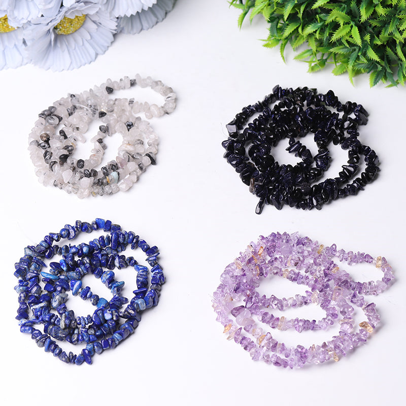 Drilled Crystal Chips with holes String for DIY bulk Bracelet Best Crystal Wholesalers Blue Sandstone Lapis Black Tourmaline In Quartz Ametrine