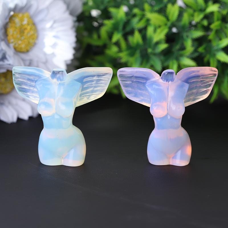 2" Crystal Model with Wings Carving Bulk Best Crystal Wholesalers
