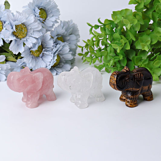 3" Elephant Crystal Carvings Animal Bulk Best Crystal Wholesalers