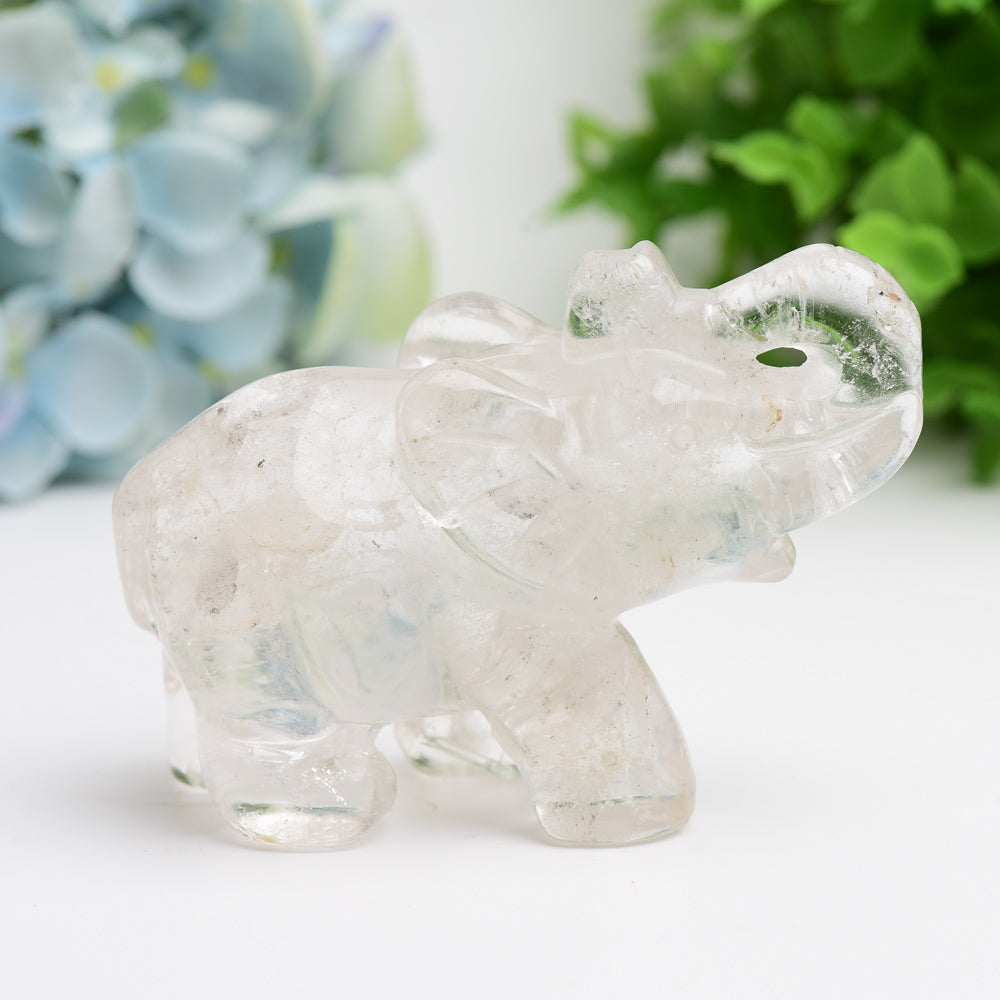 4.0" Mixed Crystal Elephant Animal Crystal Carving Bulk Best Crystal Wholesalers