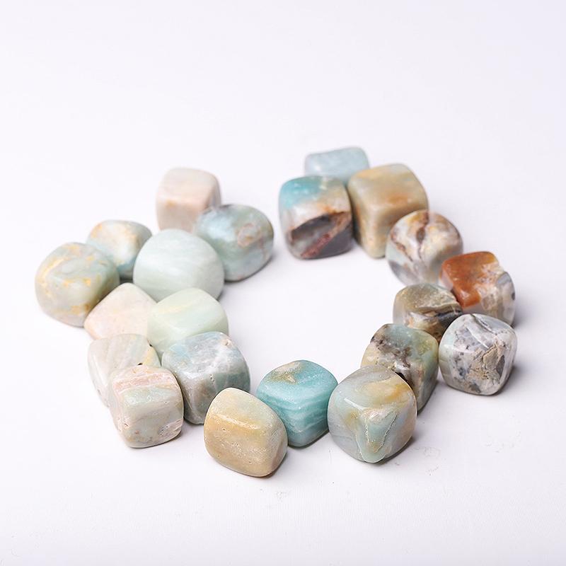 0.1kg 20mm-25mm Sky Blue Cubes bulk tumbled stone Best Crystal Wholesalers
