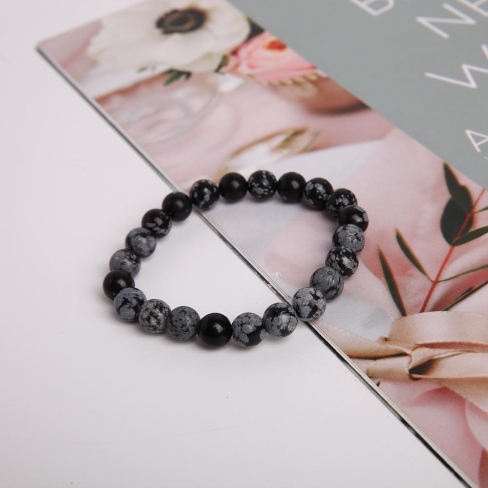8mm Snowflake Obsidian Crystal Bracelet Best Crystal Wholesalers