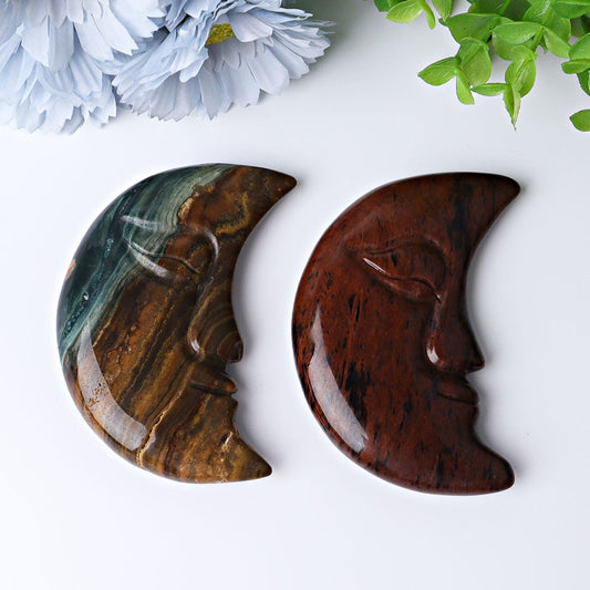 3.8" Moon Face Crystal Carvings Best Crystal Wholesalers