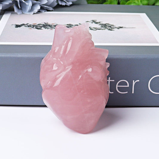 2.6" Rose Quartz Heart Crystal Carvings Best Crystal Wholesalers