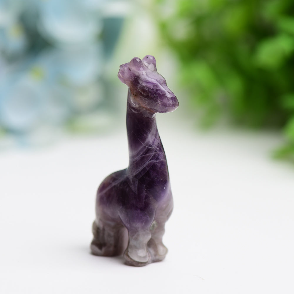2.4" Mixed Crystal Girraffe Animal Crystal Carving Bulk Best Crystal Wholesalers