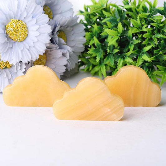 2.8" Yellow Jade  Cloud Crystal Carvings Model Bulk Best Crystal Wholesalers