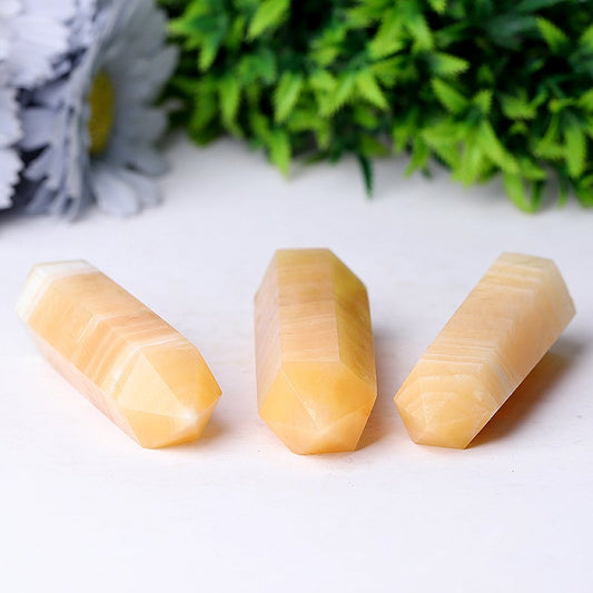 Set of 3 Honey Calcite Towers Points Bulk Best Crystal Wholesalers